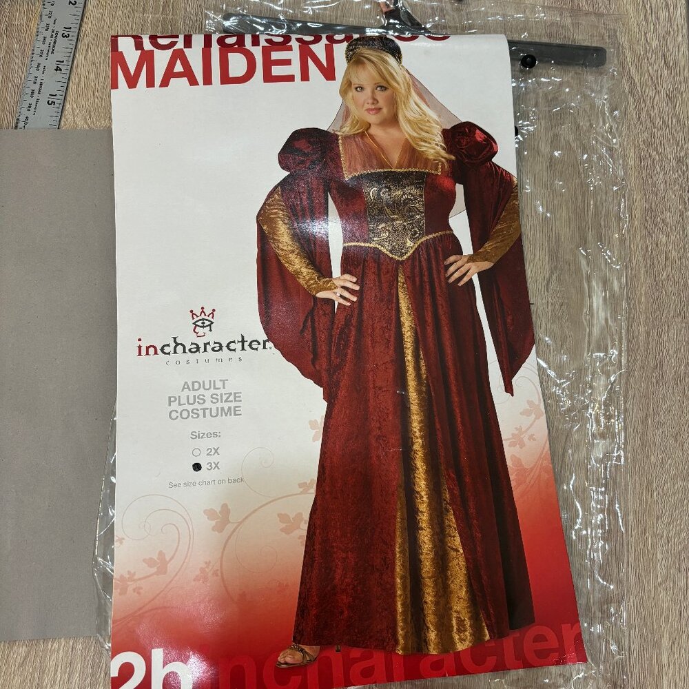 * Renaissance Lady Wine Panne Velvet Costume Sz 3X NWT